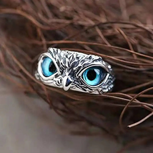 ANILLO BÚHO AJUSTABLE PARA LA BUENA SUERTE Y PROSPERIDAD