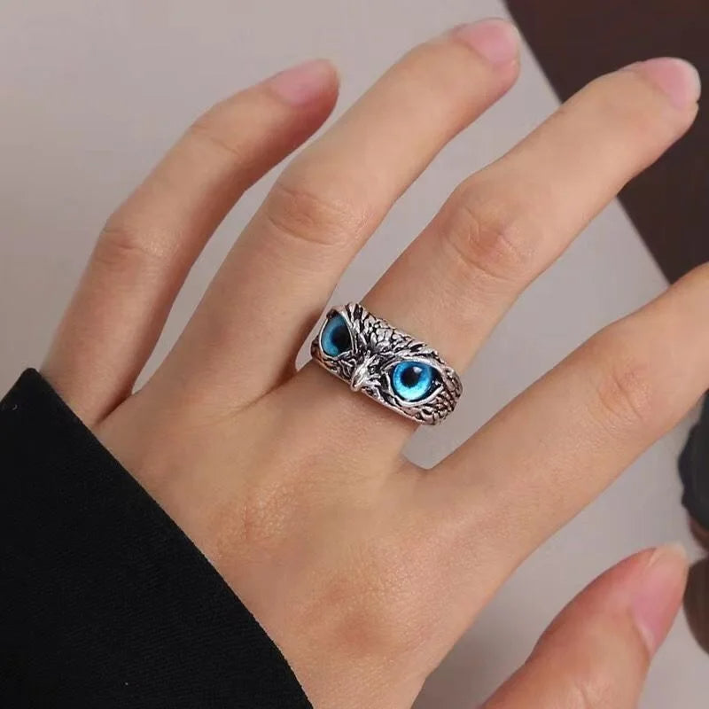 ANILLO BÚHO AJUSTABLE PARA LA BUENA SUERTE Y PROSPERIDAD