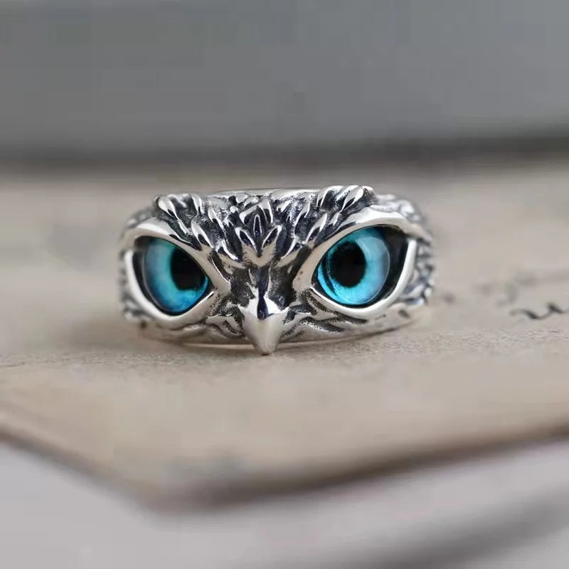 ANILLO BÚHO AJUSTABLE PARA LA BUENA SUERTE Y PROSPERIDAD